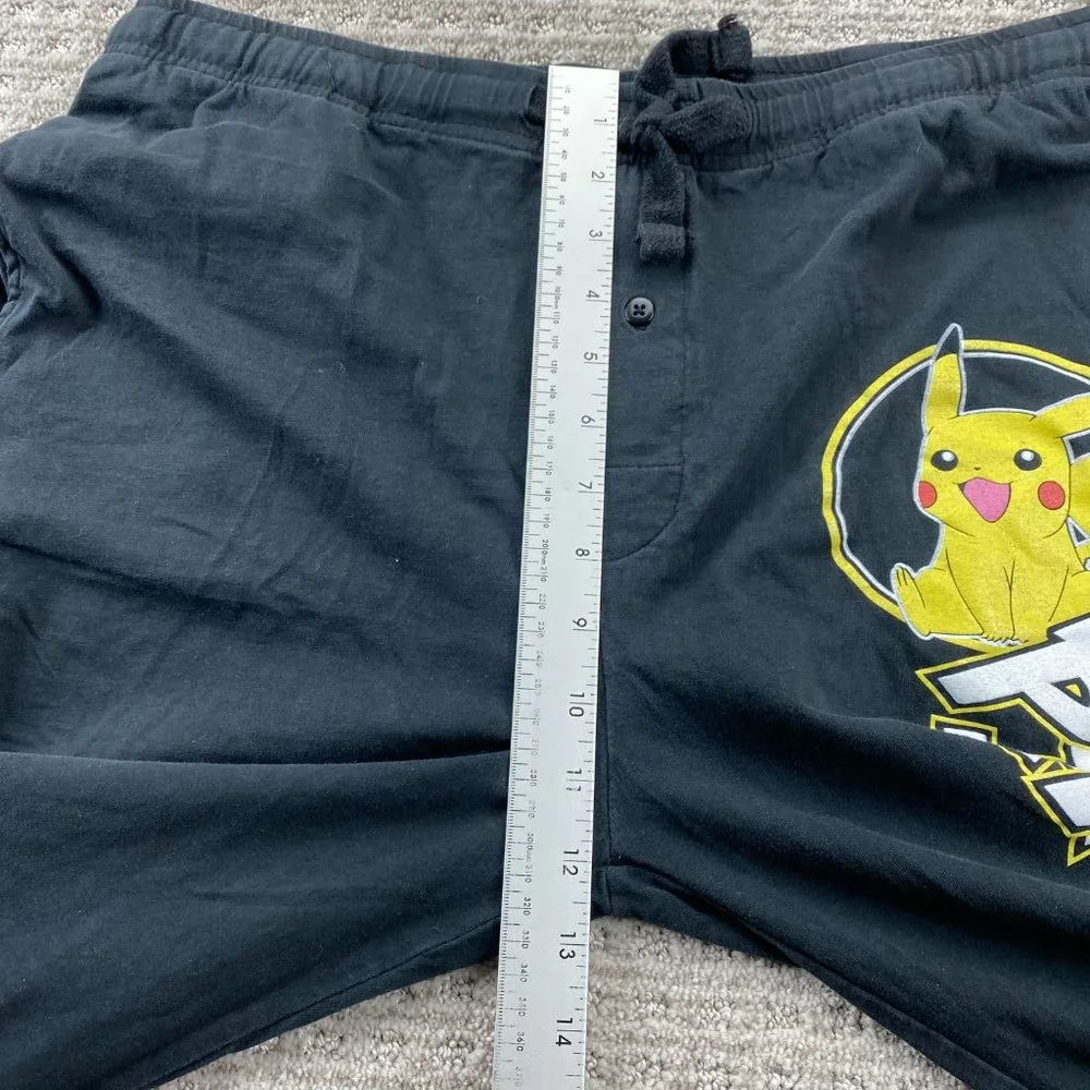 Pokémon Pikachu Pants Men Large L Black Pajama Sleep Lounge Wear Casual Mens - Picture 11 of 14